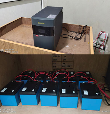 Inverter with tubular battery bank